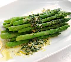 Wild Asparagus with Lemon Eshallot & Parmesan Butter Sauce