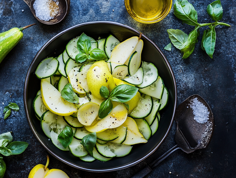 Pear, Zucchini, and Basil Salad