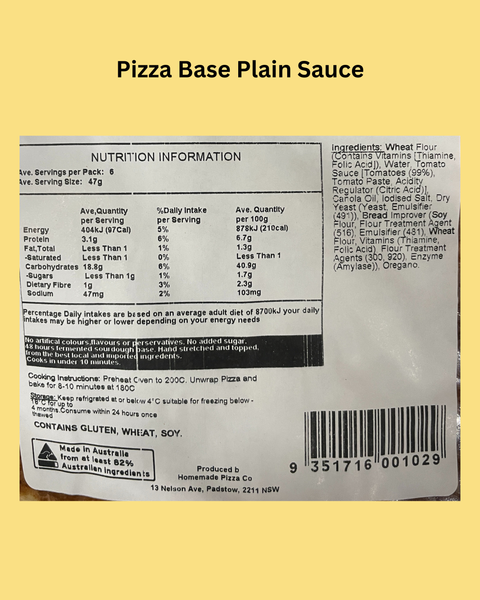 Pizza Plain Sauce Base
