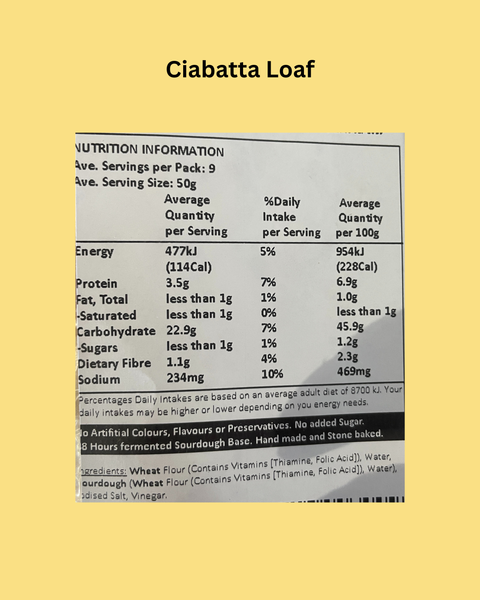 Bread Ciabatta Loaf 450G