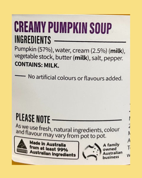 Dari's Creamy Pumpkin Soup 550g