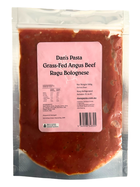Dans Pasta Angus Beef Ragu Bolognese 500ml Serves 4