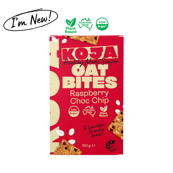 Koja Raspberry Choc Chip Oat Bites – DimplesAU