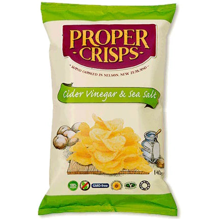 Proper Crisps Cider Vinegar and Sea Salt Chips 140g