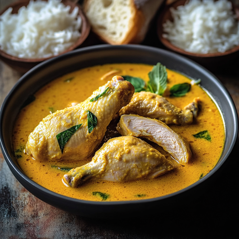 Vietnamese Spiced Lemongrass Curry Sauce with Butterflied Chicken half
