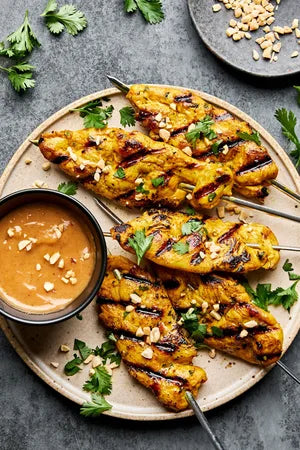 Satay Chicken Tenderloins with Traditional Peanut Sauce