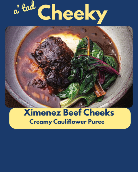 Dimples Ximenez Beef Cheeks with Cauliflower Puree