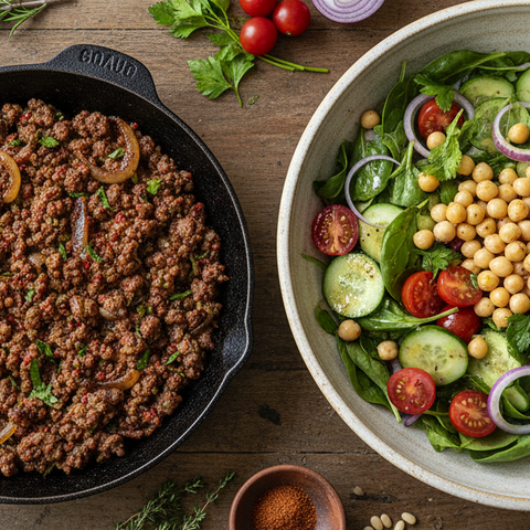 Moroccan Beef and Chickpea Bowls