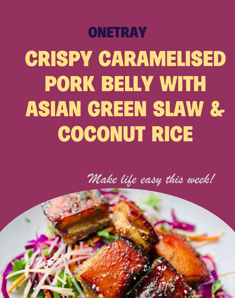 ONE TRAY CARAMELISED PORK BELLY WITH ASIAN SLAW & COCONUT RICE - SERVES 4