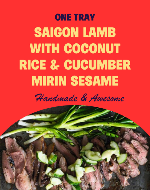 ONE-TRAY SAIGON LAMB WITH COCONUT RICE & CUCUMBER MIRIN SESAME - SERVES 2