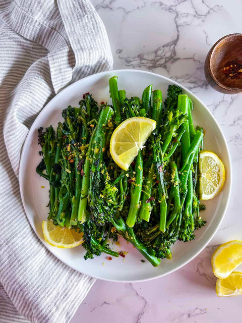 Broccolini with Lemon Eshallot & Parmesan Butter Sauce